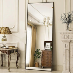 Floor Mirror Full Length Mirror - 21"x 64" Rectangle, Aluminum Frame Free-Standing Wall & Leaning