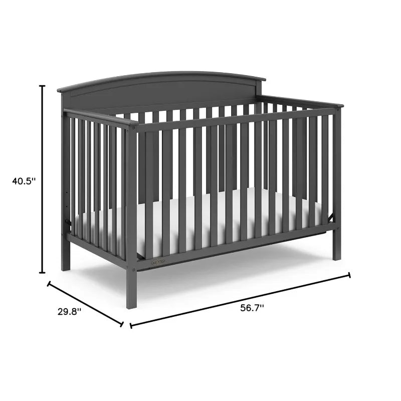 Benton 5-in-1 Convertible Crib – GREENGUARD Gold Certified,Converts from Baby Crib to Toddler Bed,Daybed and Full-Size Bed