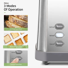 Toaster 4 Slice, Extra Wide Slots, Stainless Steel with High Lift Lever, Bagel and Muffin Function, Removal Crumb Tray, 7-Shade