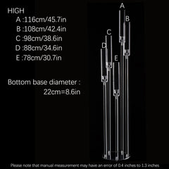 2Pcs 5 Arm Floor Candelabra,Acrylic Floor Candle Holder for Wedding Centerpiece Tall Clear Candle Holders for Ceremony Birthday