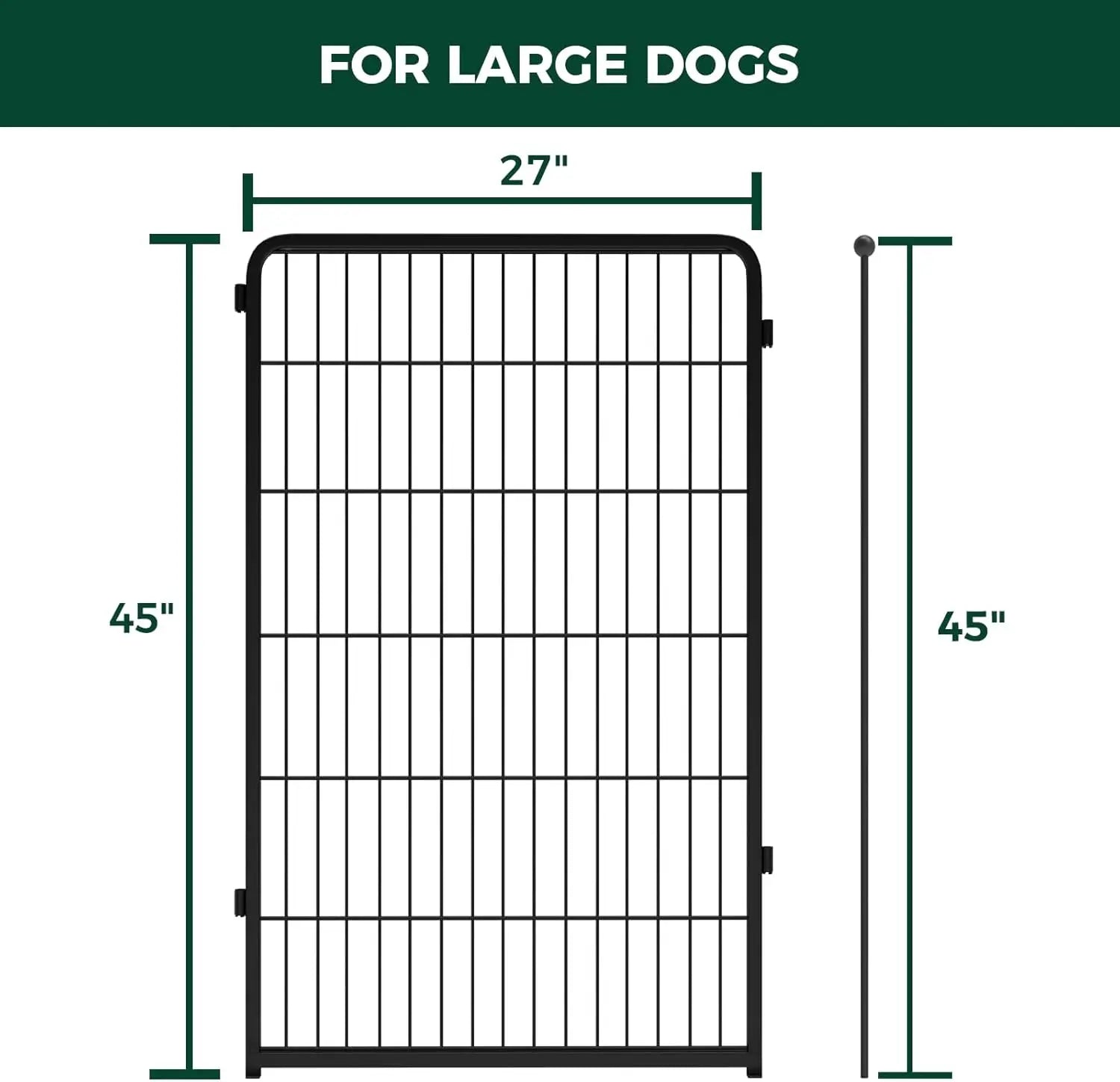 Dog Playpen Designed for Indoor Use, 40" Height for Large Dogs, Black Patented, Heavy Duty Metal Portable Dog Pens Fences