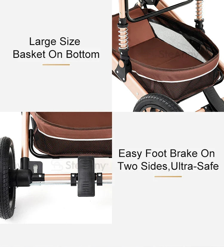 Baby Stroller Combo Car Seat Travel System Wagon Stroller Free Shipping Pram Portable  baby Carriage Bassinet Pram