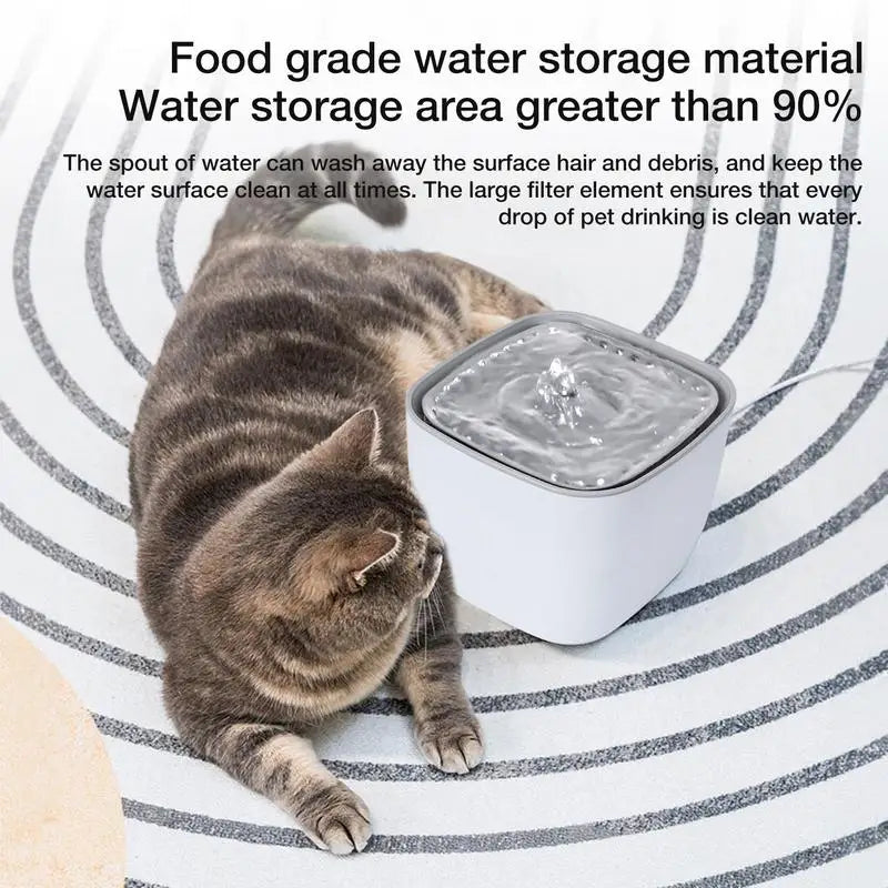 Cat Fountain Anti-Dry Pet Water Fountain 2.5L Dog Water Dispenser Automatic Pet Water Fountain With Smart LED Light Ultra Quiet