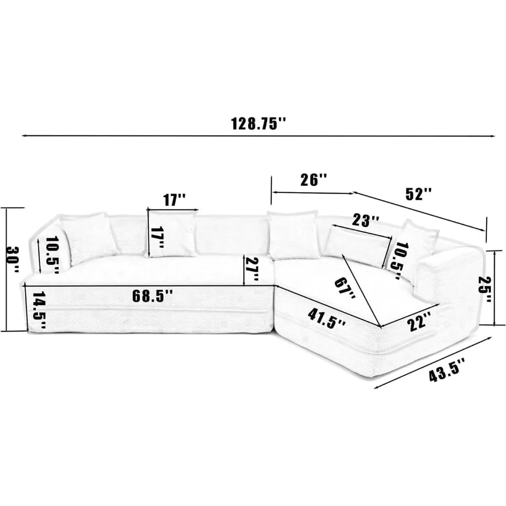 Sectional Sofa, Modern Sectional Couch for Living Room, L Shaped Couch High-Density Foam, Free Combination,Couch Corner Sofa