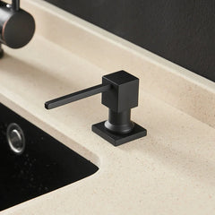 Deck Mounted Kitchen Soap Dispensers Square  Black Finished Soap Dispensers  Kitchen Built in Counter top Dispenser 2306