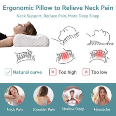 Hcore 1 PC Ergonom Memory Foam Pillow for Neck Pain Relief, Adjustable Contour Cervical Pillow for Side Sleepers