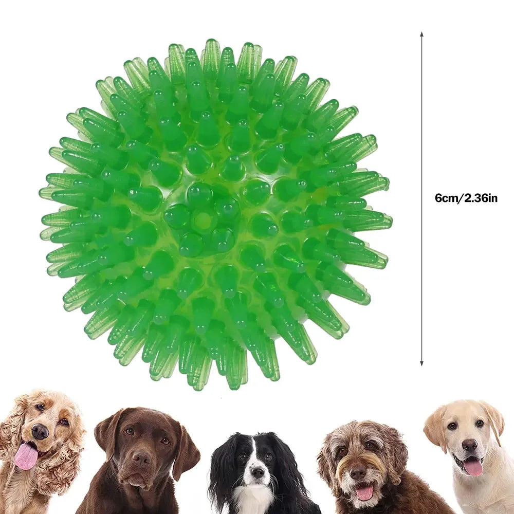 3PCS Dogs Chew Spiky Ball Soft TPR Squeaky Dog Ball Toys Floatable Dog Pool Toy Reduce Anxiety Toss Fetch Toys for Boredom Teeth