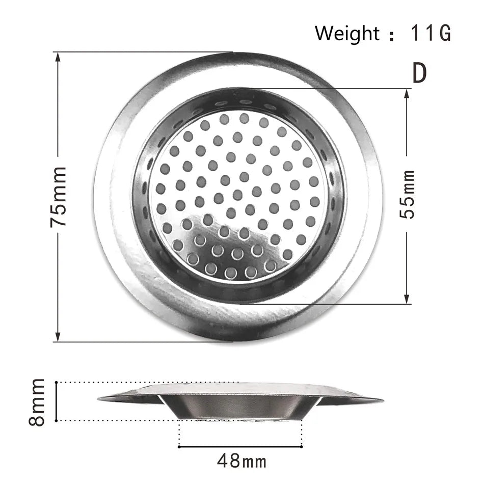 1PCS Kitchen Sink Filter Stainless Steel Mesh Sink Strainer Filter Bathroom Sink Strainer Drain Hole Filter Trap Waste Screen