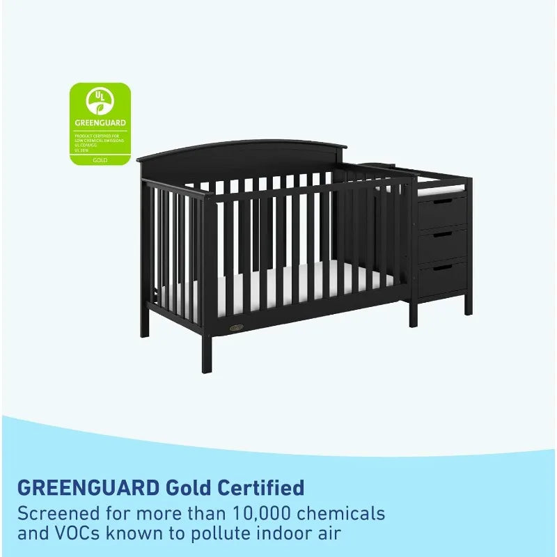 Benton 5-in-1 Convertible Crib – GREENGUARD Gold Certified,Converts from Baby Crib to Toddler Bed,Daybed and Full-Size Bed