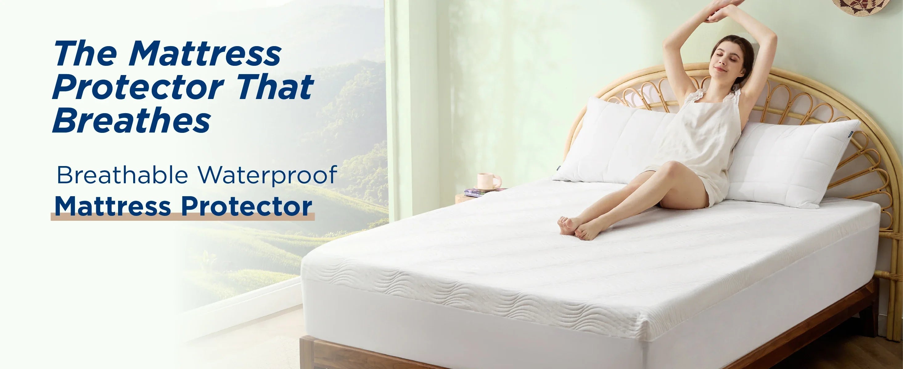 Bedsure Waterproof Mattress Protector, Viscose Made from Bamboo Cooling Mattress Cover Breathable, 3D Air Fabric,  8"-21" Deep