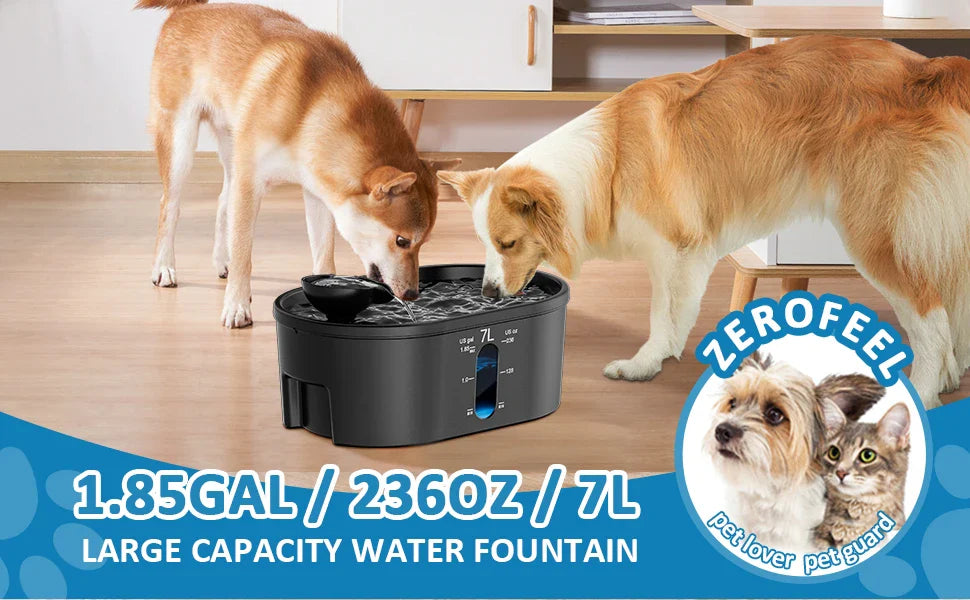 Cat Water Fountain Autom Loop Filtering Drinker Dog Water Dispenser 7L Large Capacity Cats Dogs Pets Fountain