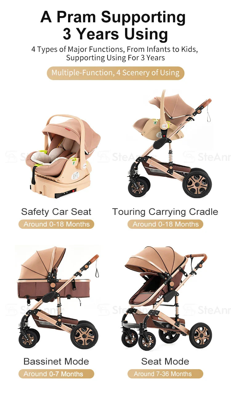 Baby Stroller Combo Car Seat Travel System Wagon Stroller Free Shipping Pram Portable  baby Carriage Bassinet Pram