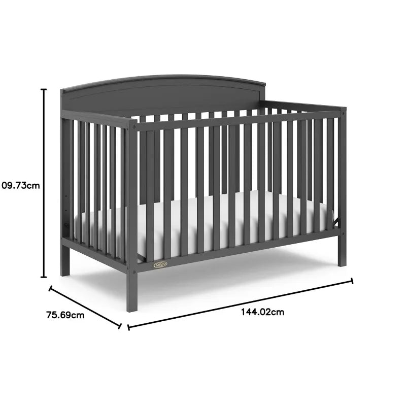 Benton 5-in-1 Convertible Crib – GREENGUARD Gold Certified,Converts from Baby Crib to Toddler Bed,Daybed and Full-Size Bed