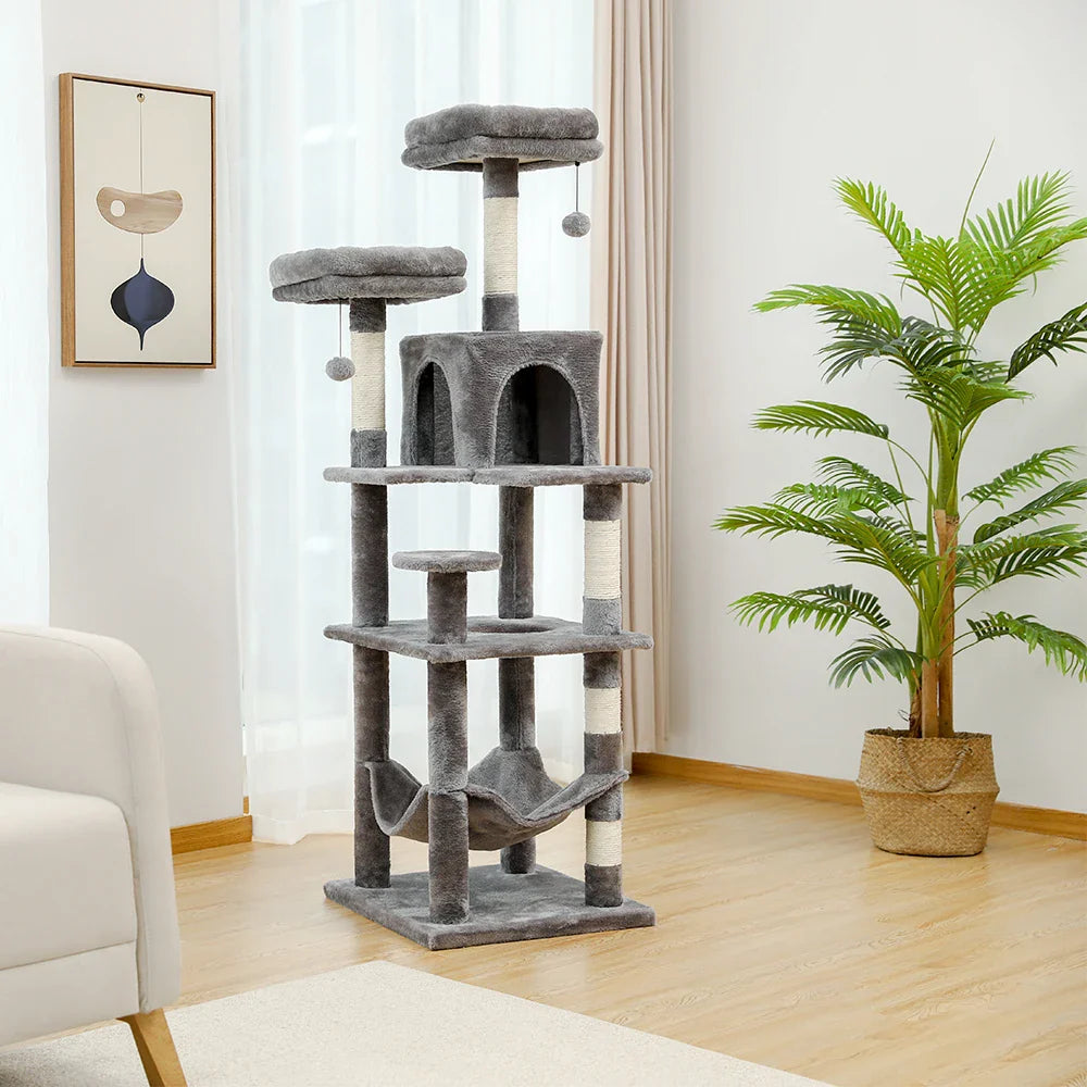 Multi-Level Cat Tree with Condo Scratching Posts Large Cat Tower with Hammock Cat Accessories Kitty Cat Toys Cat Pet Supplies