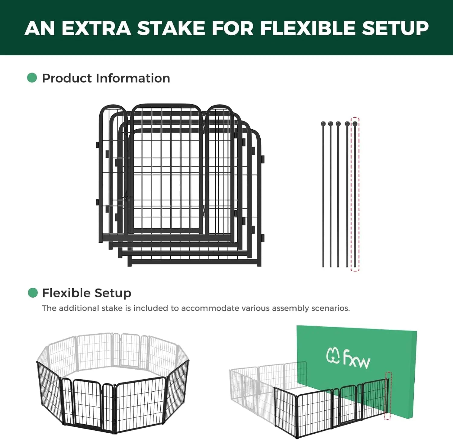 Dog Playpen Designed for Indoor Use, 40" Height for Large Dogs, Black Patented, Heavy Duty Metal Portable Dog Pens Fences