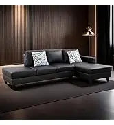 L Shaped Sofa with Ottoman Modern Nail-Head Design Linen Facing Sectional Couches with Cup Holder for Living Room etc.