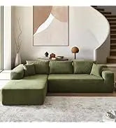 Modern Minimalist 104" L-Shape Couch with Chaise,Modular Sectional Sofa with Cloud Deep Seat,Convertible Upholstered Couches for