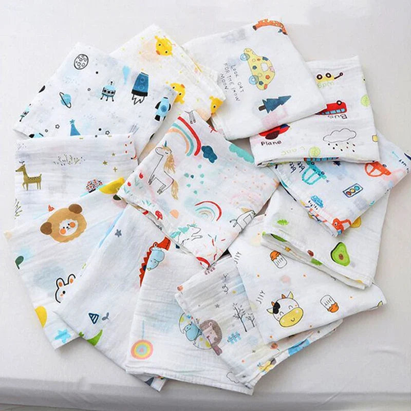 70x70cm Baby Blanket Ultra Soft Organic Cotton Newborn Swaddle Wrap Dual Layers Infant Feeding Burp Cloth Towel Scarf Baby Stuff