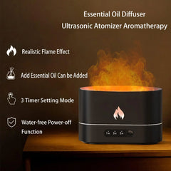 Essential Oil Diffuser - Aromatherapy Cool Mist Humidifier for Bedroom Simulated Flame Night Light  Diffuser Auto Shut Off  Time