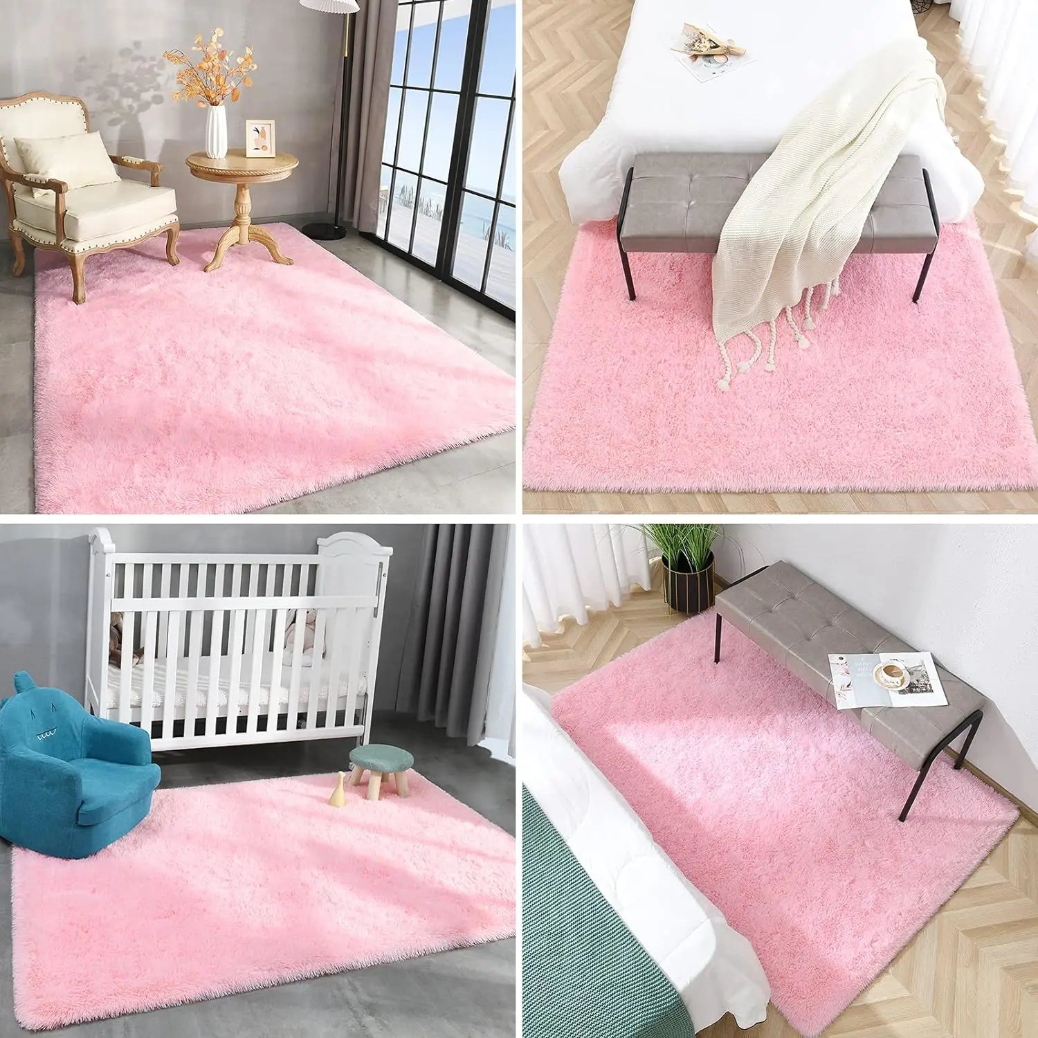 Noahas Fluffy Rugs for Bedroom Fuzzy Area Rugs for Living Room Soft Kids Carpet Non Slip Rugs for Hardwood Floors Room Decor