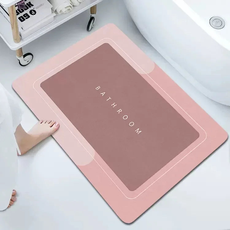 Absorbent Bathroom Bath Mat Anti-slip Shower Rug Quick Drying Bath Mats Kitchen Entrance Doormats Home Floormat Bathtub Carpet