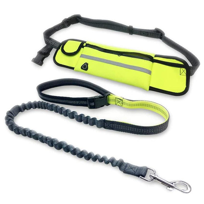 Hands Free Dog Leash with Zipper Pouch Durable Reflective Bungee for Medium to Large Dogs Walking Jogging and Running