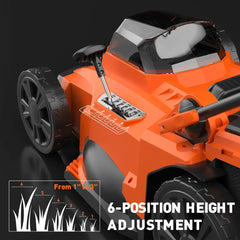 Lawn Mower, 17Inch Electric Lawn Mower Cordless, 40V 2-in-1 Battery Powered Lawn Mower with Brushless Motor, 6-Position Height A