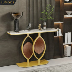 LUVODI Luxury Modern Console Table for Entryway Anti-scratch Marble Entry Table Behind Couch for Living Room,Bedroom