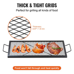 VEVOR X-Marks Fire Pit Grill Grate, Rectangle Portable Cooking Grate,  with Handle & Support X Wire,  Camping for Outside Party