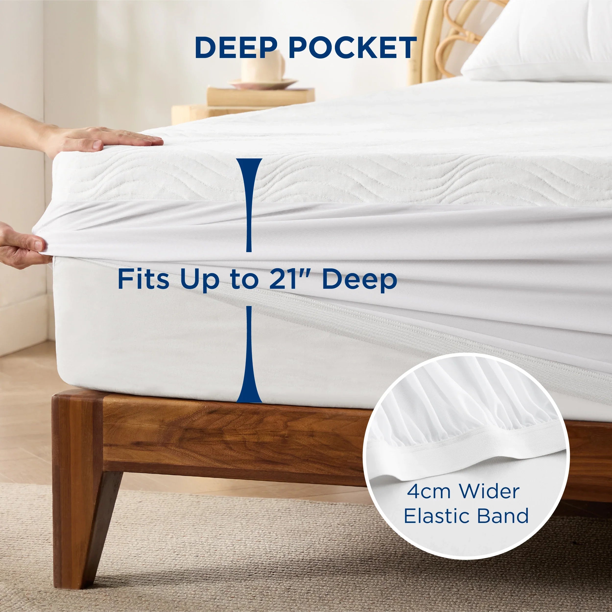 Bedsure Waterproof Mattress Protector, Viscose Made from Bamboo Cooling Mattress Cover Breathable, 3D Air Fabric,  8"-21" Deep