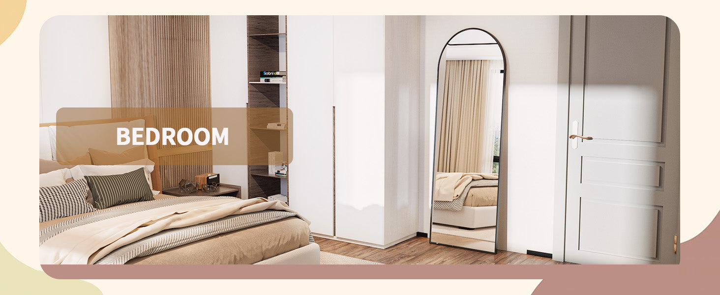 Arched Full Length Mirror, 71"x26" Full Body Floor Mirror Standing Hanging or Leaning Wall, Full Body Mirror with Stand